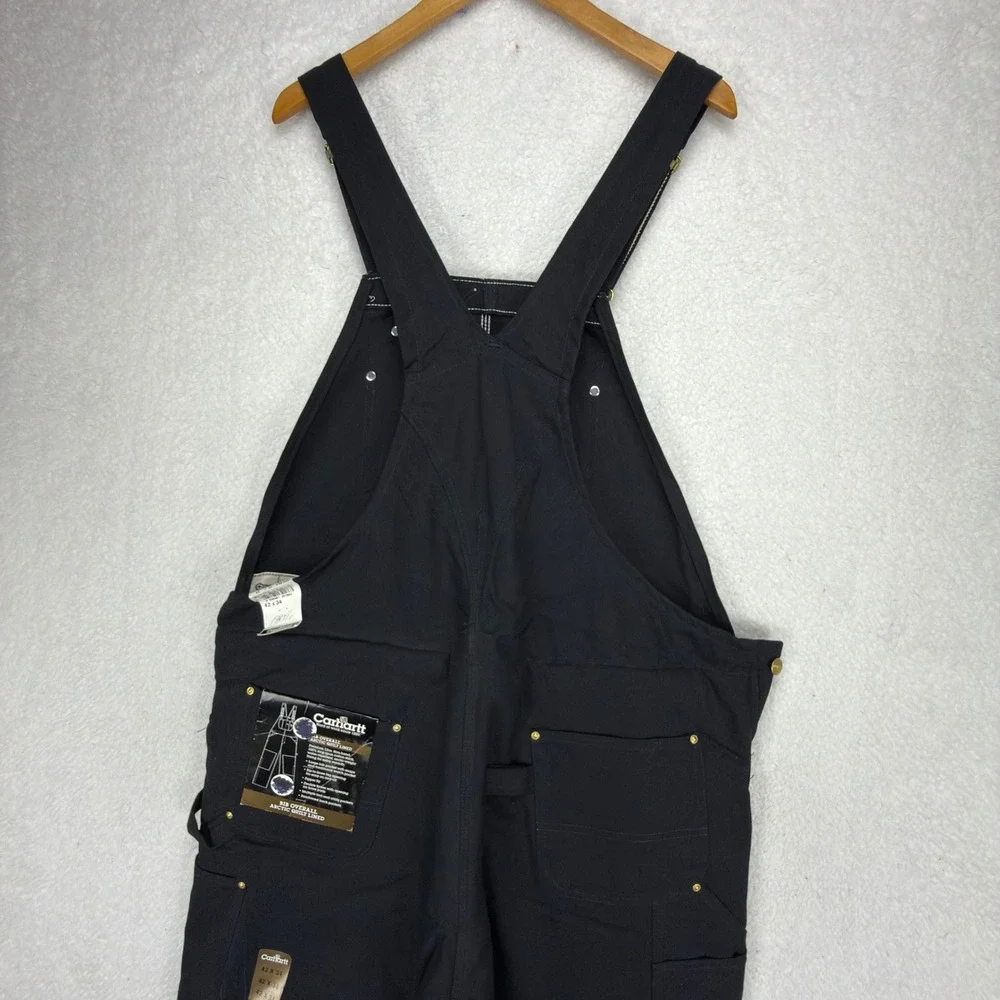 Carhartt Arctic Quilt Lined Bibs Overalls Mens 42x34 R03 BLK Black NWT‎ NOS
